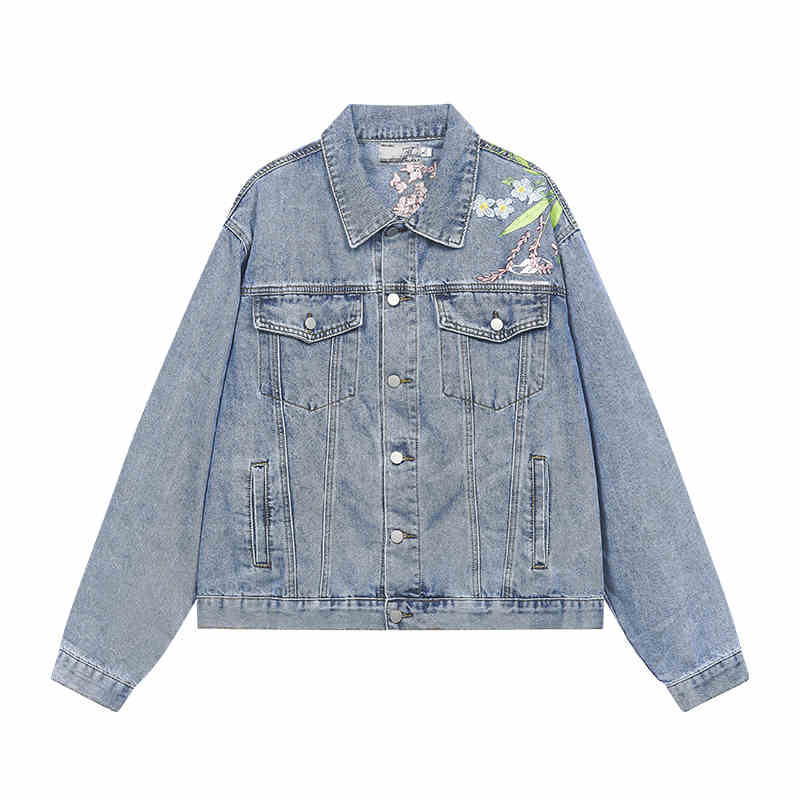 ジャケット・アウター France / WESSEL HANNOH stitch denim jkt Floral Embroidered Washed Denim Jacket – Harsh and Cruel