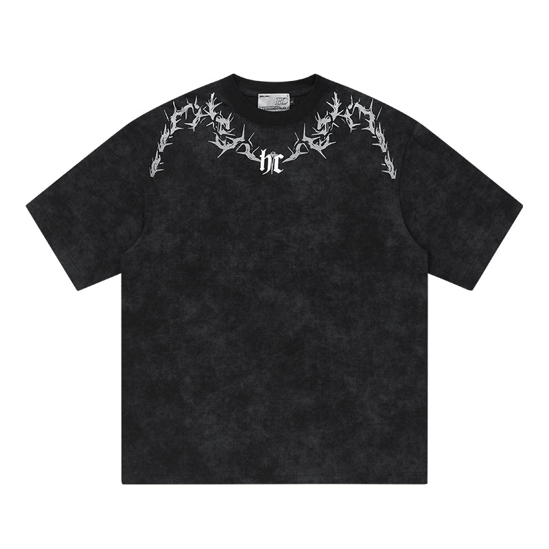 Gothic Thorn Collar Logo Tee – Harsh and Cruel