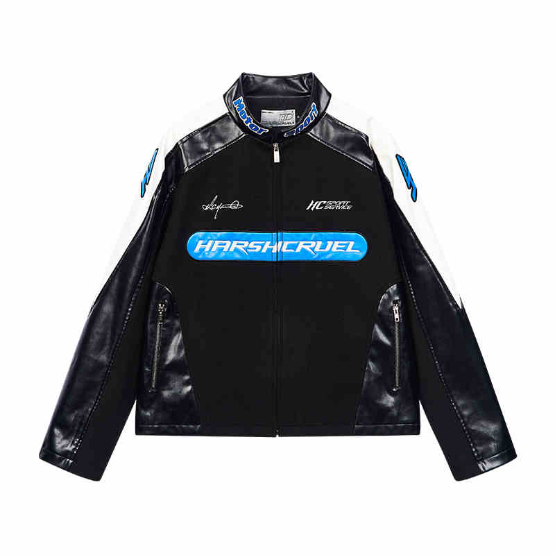 ★BADBLOOD★ Cracked Leather Racing Jacket Smoky Black w-jkt RACING JACKET IN BLACK – JONNY COTA