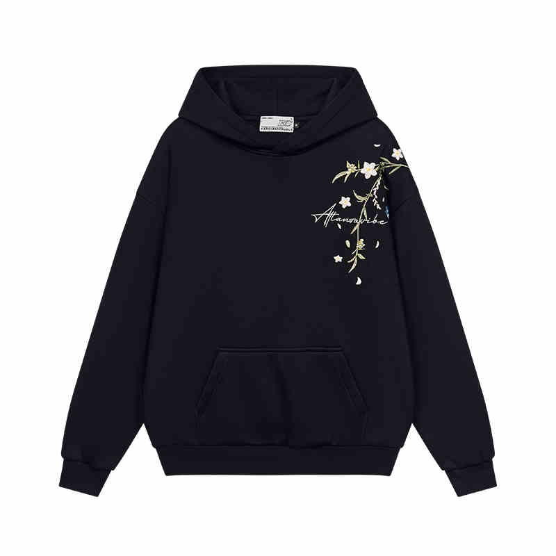 Floral Embroidered Graphic Hoodie – Harsh and Cruel