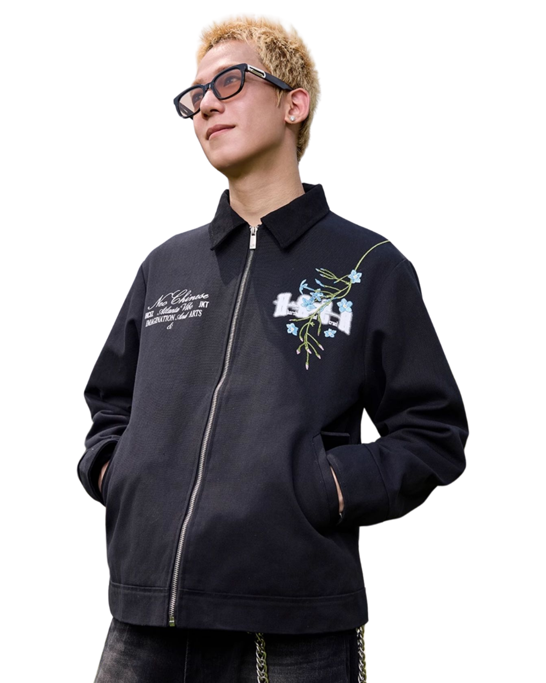 Exquisite Printed Collared Jacket