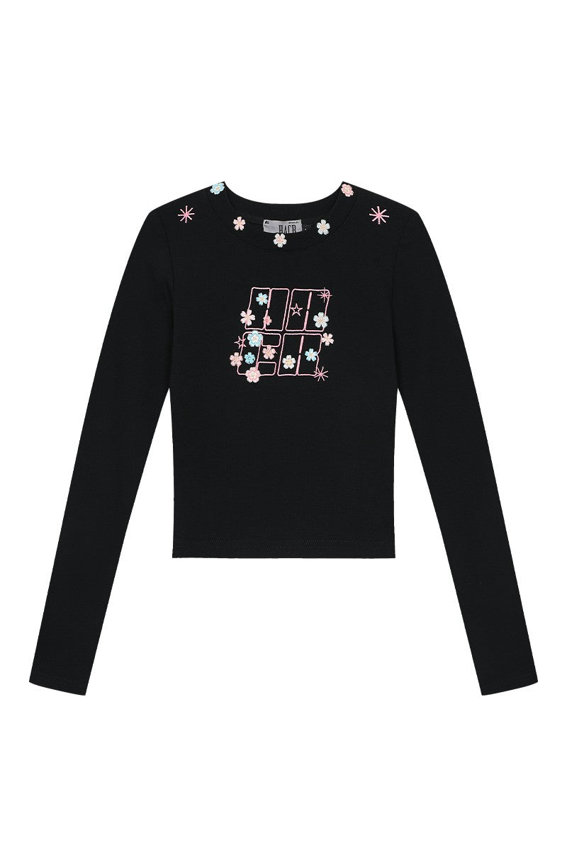 Floral Stamp Slim Fit Tee