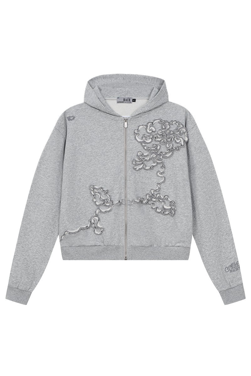 3D Embroidered Floral P00000000attern Hoodie