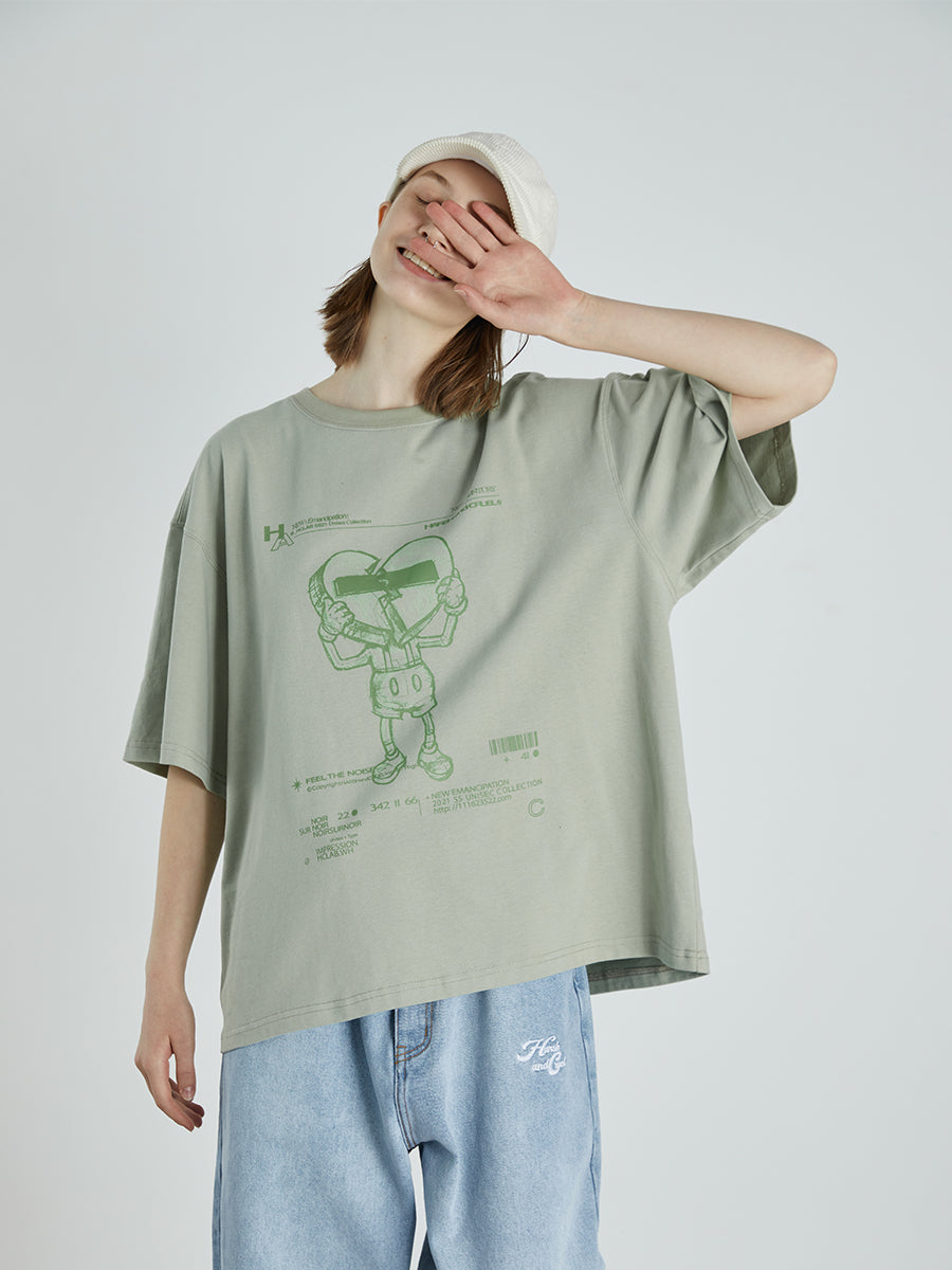 Broken Heart Print Industrial Tee