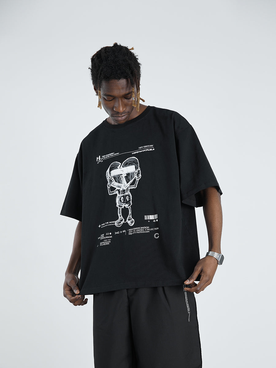 Broken Heart Print Industrial Tee