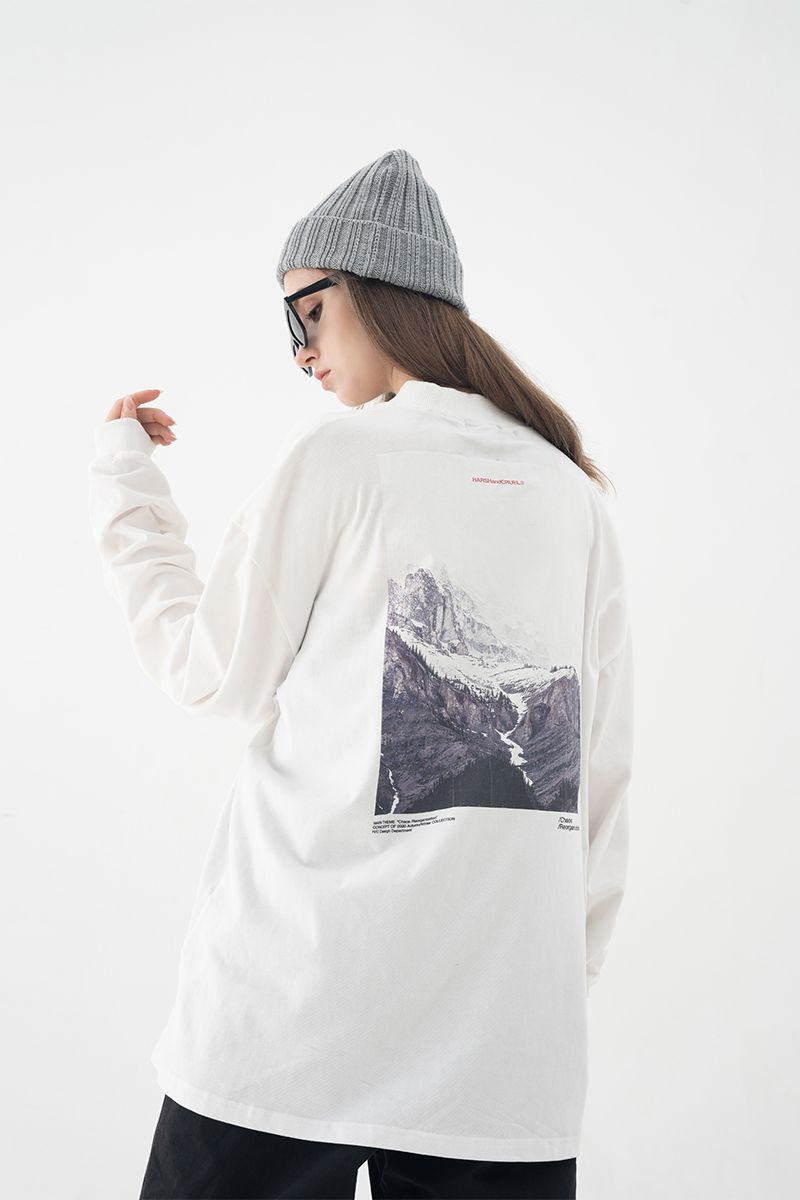 Mountain Printed LS Tee