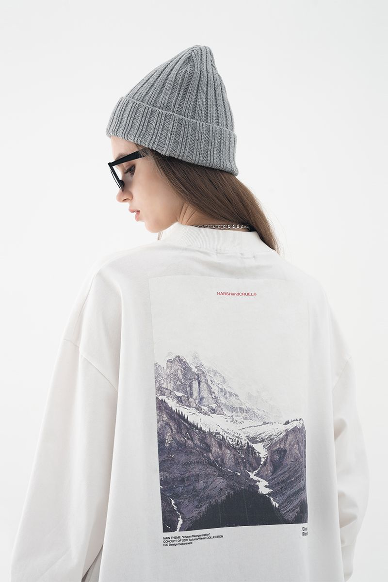 Mountain Printed LS Tee