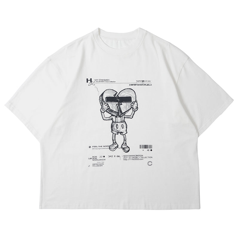 Broken Heart Print Industrial Tee