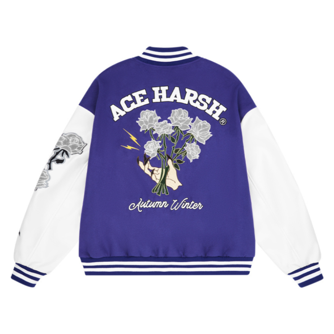 Embroidered Flowers Varsity Jacket – Harsh and Cruel