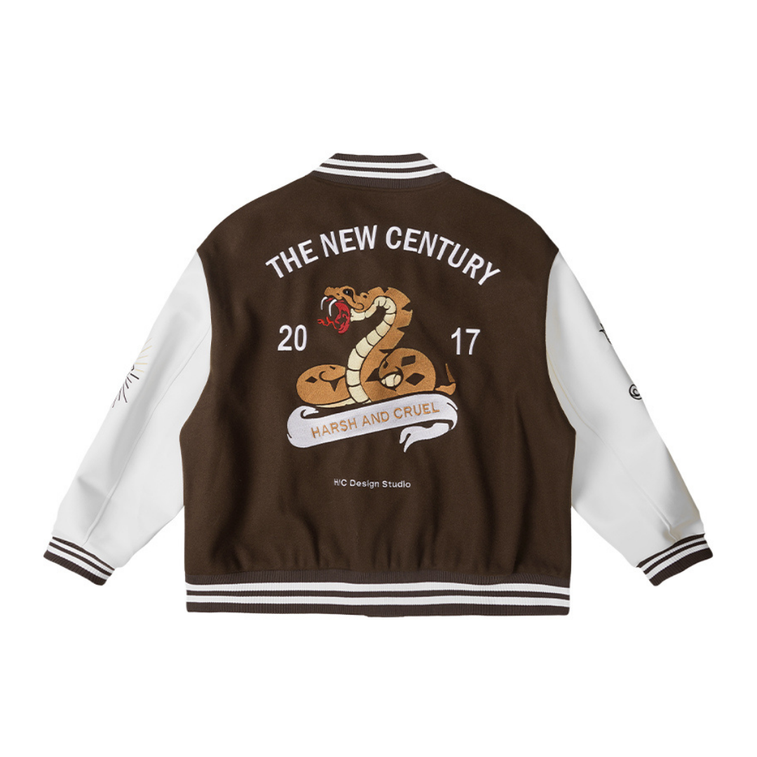 New Century Embroidered Varsity Jacket