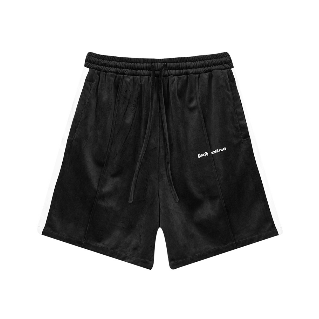 Velvet Striped Gothic Logo Shorts