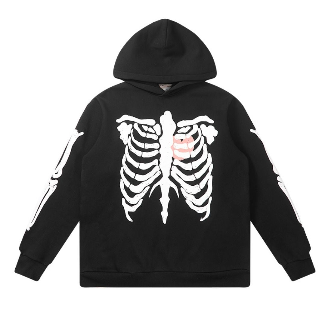 Hoodie with skeleton print sale