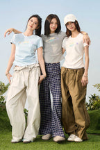 Floral Patch Pleated Slim Tee