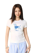 Bouclé Dog Embroidered Tee