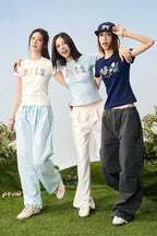 3D Yarn Flower Loose Tee