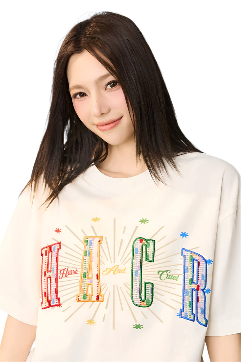 Rainbow Star Embroidered Tee