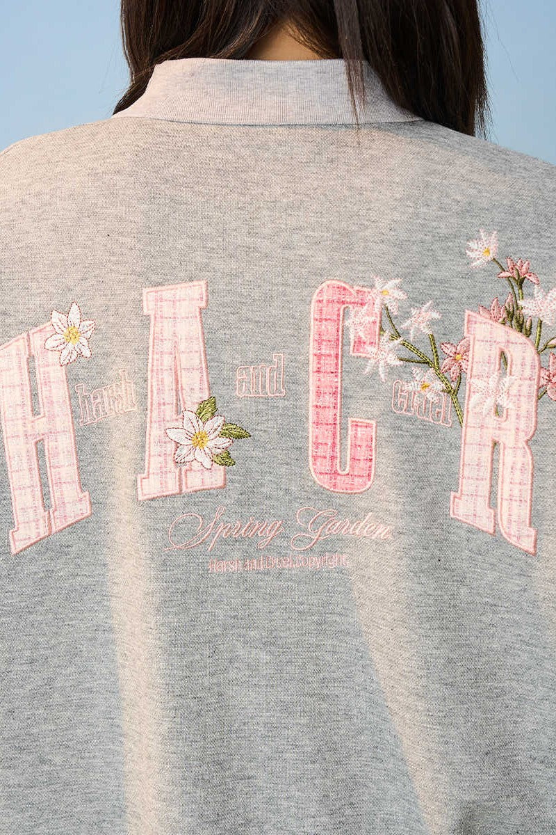 Bouclé Floral Patch Polo