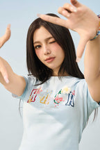 3D Yarn Flower Loose Tee