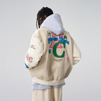 Golden Rules Embroidered Varsity Jacket