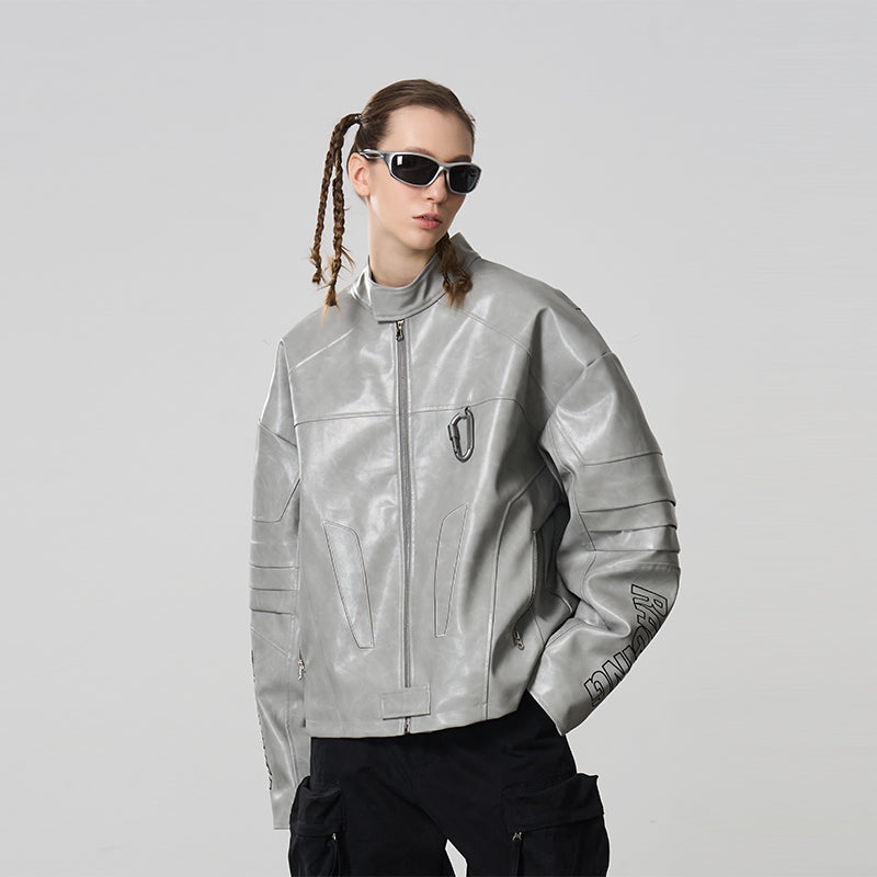 Deconstructed Patchwork Leather Jacket