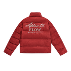 Basic Pearl Embroidered Suede Puffer Jacket