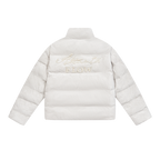 Basic Pearl Embroidered Suede Puffer Jacket