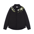 Minimalist Floral Embroidered Down Shirt