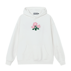 Floral Knit Hooded Pullover Sweater