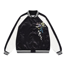 Load image into Gallery viewer, Floral Embroidery Baseball Track Jacket
