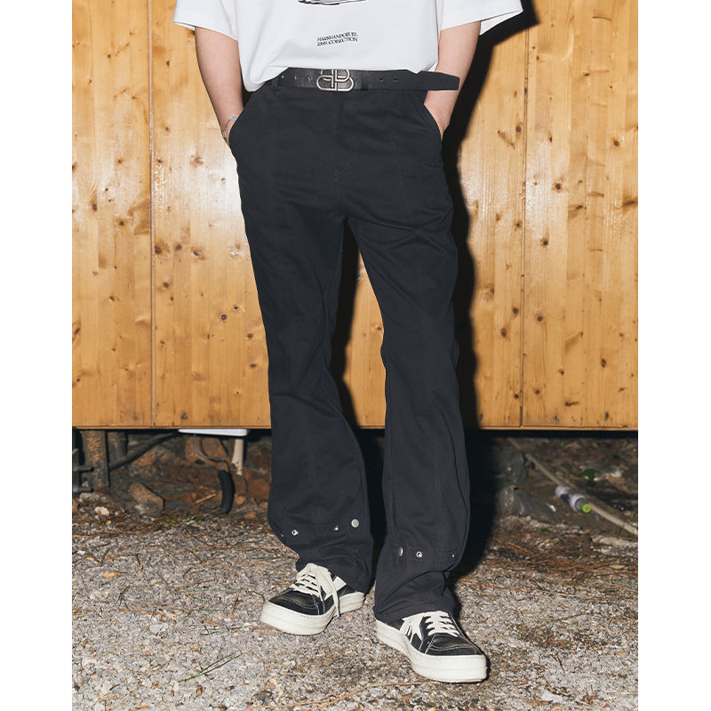 Buttons Flared Suit Trousers