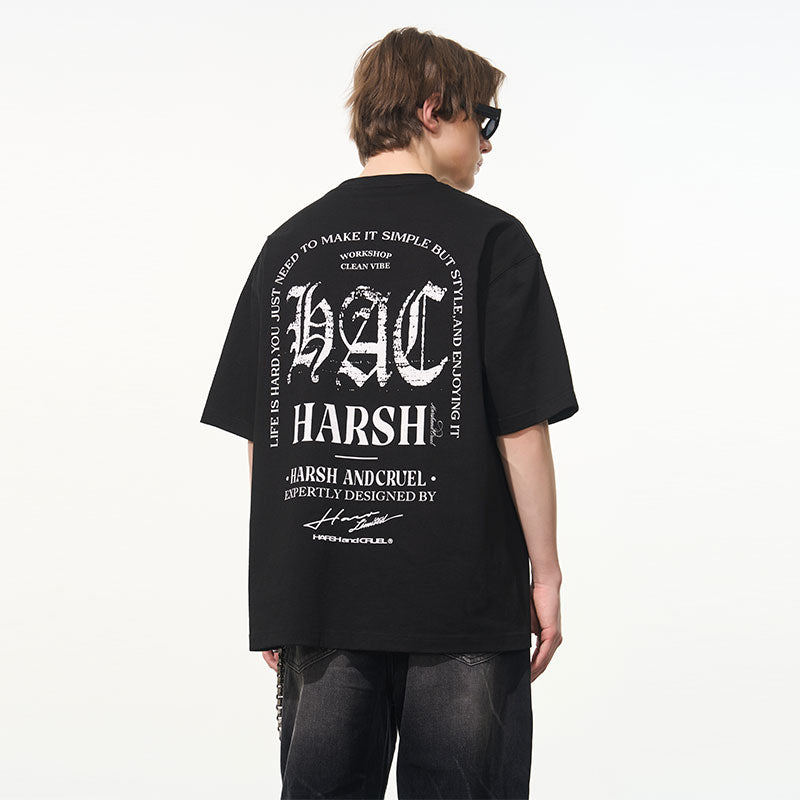 Ruined Gothic Logo Slogan Printed Tee