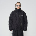 Quilted Pattern Irregular Zipper Down Jacket