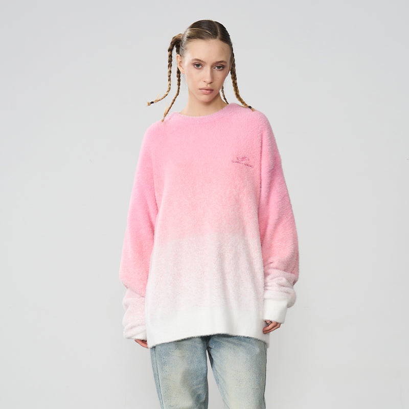 Embroidered Logo Gradient Sweater