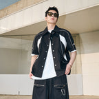 Irregular Stitched Contrast Shirt