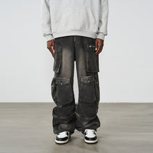 Load image into Gallery viewer, Multi Pocket Washed Baggy Denim

