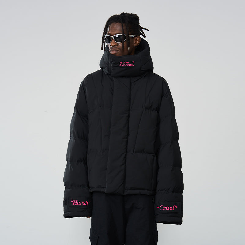 Embroidered Logo Loose Sleeves Down Jacket