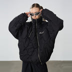 Quilted Pattern Irregular Zipper Down Jacket