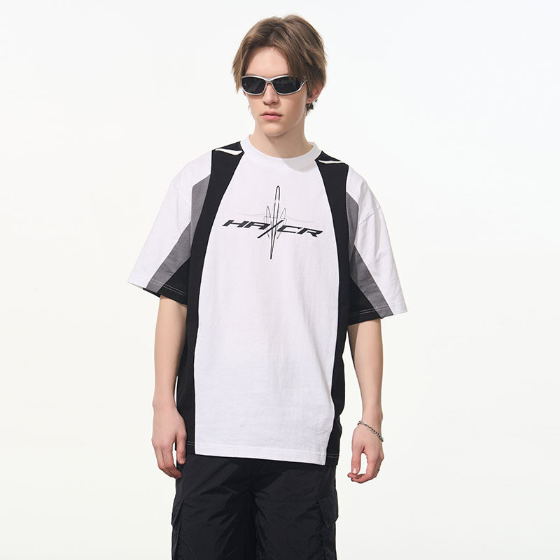 Colorblock Racing Printed Tee