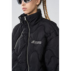 Quilted Pattern Irregular Zipper Down Jacket