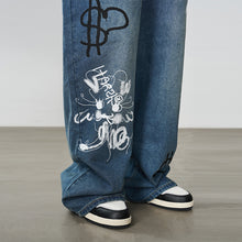 Load image into Gallery viewer, Spray Painted Baggy Denim
