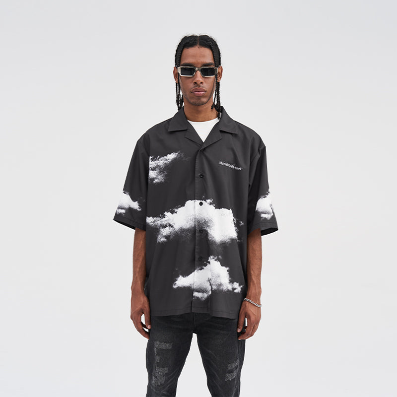 Clouds Logo Printed Cuban Shirt