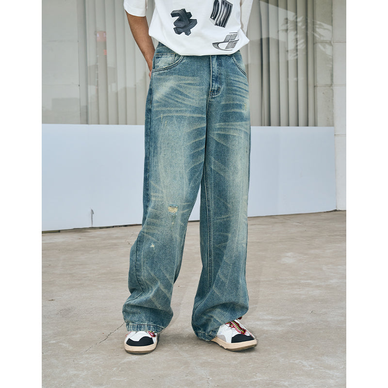 Retro Irregular Washed Denim