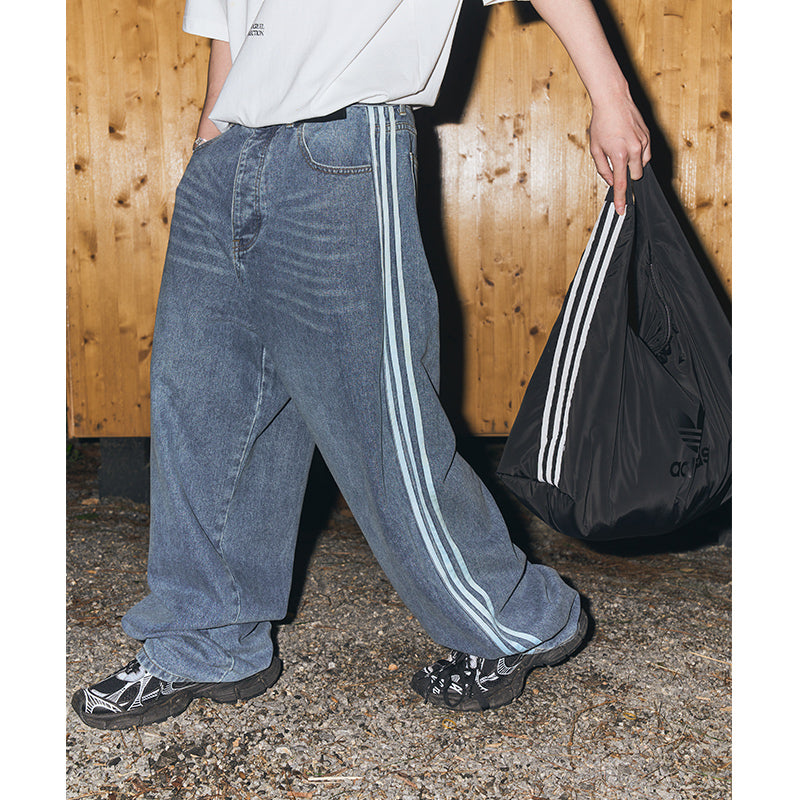 Washed Baggy Track Denim