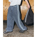 Washed Baggy Track Denim