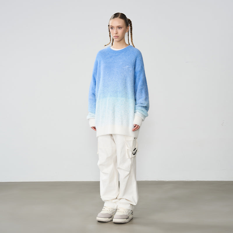 Embroidered Logo Gradient Sweater