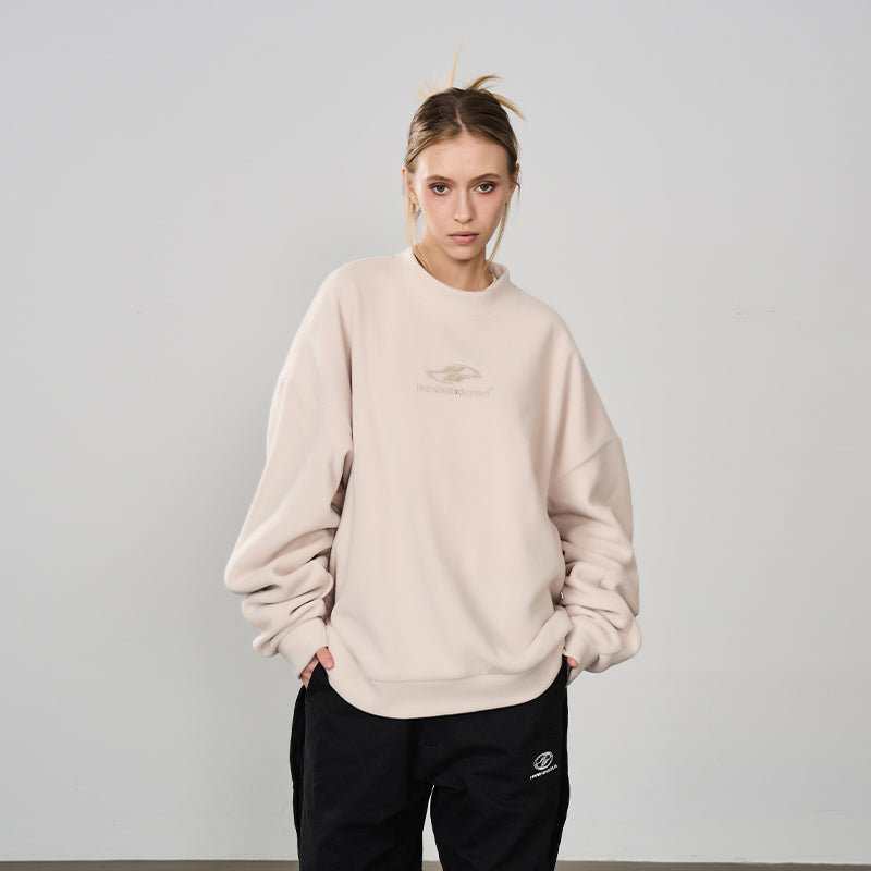 Embroidered Logo Round Neck Sweater
