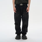 Ripped Straight Stitched Denim