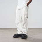 Loose Stitching Pockets Pleated Pants