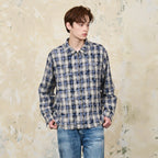 Distressed Checkered Zipper Shirt