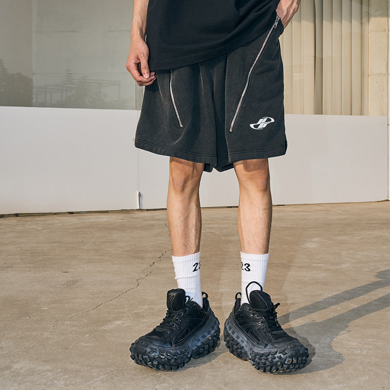 Zipper Loose Casual Shorts